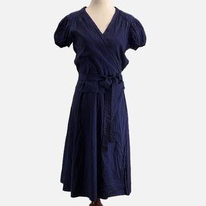 Calypso by Christiane Celle Julia Silk Wrap Dress in Deep Midnight - Size Small